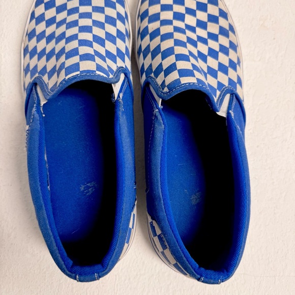 Vans Blue Checkered Slip-On Sneakers Men 10 - Picture 6 of 8